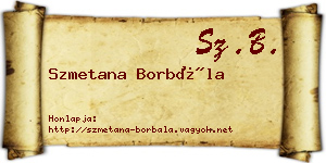 Szmetana Borbála névjegykártya
